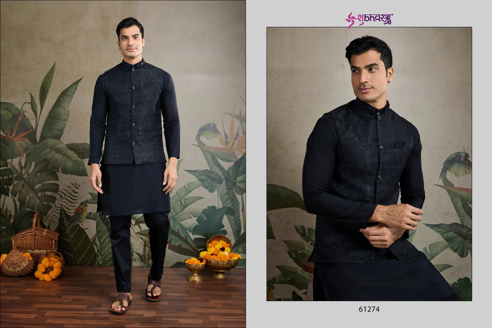 Royal Drape 2 by Shubhvastra Viscose Silk Mens Kurta With Koti Orders In India